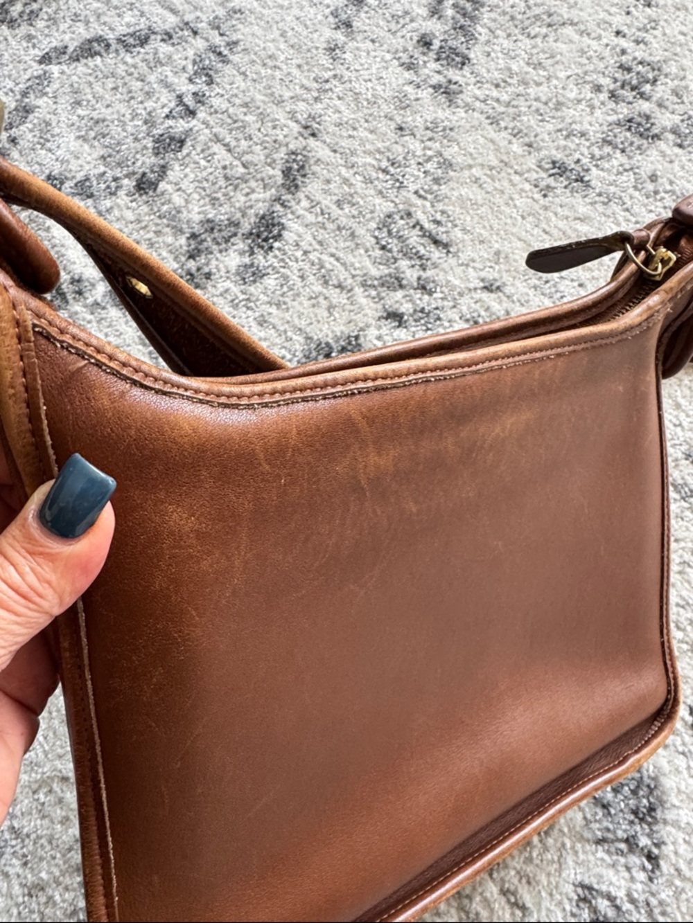 VINTAGE COACH BAG LEGACY ZIP #9966 BRITISH TAN LEATHER SHOULDER BAG CROSSBODY - Picture 7 of 11